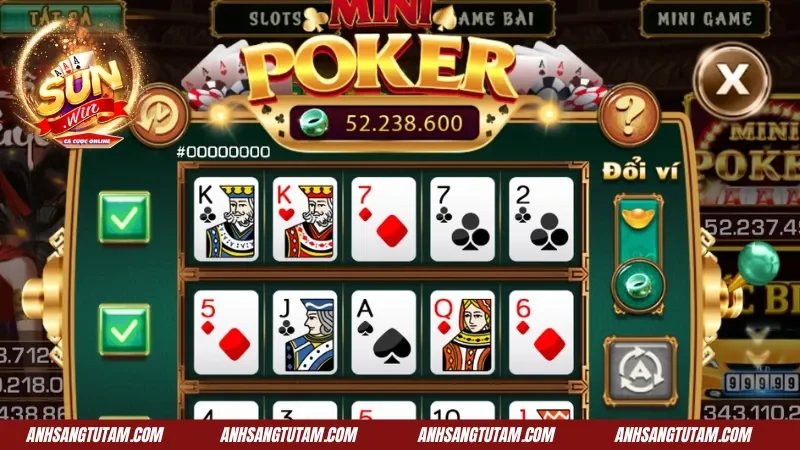 Mini Poker Sunwin Đổi Thưởng Cực Cháy Tại Cổng Game 3 Tính tiền thưởng chi tiết trong phiên bản Mini Poker