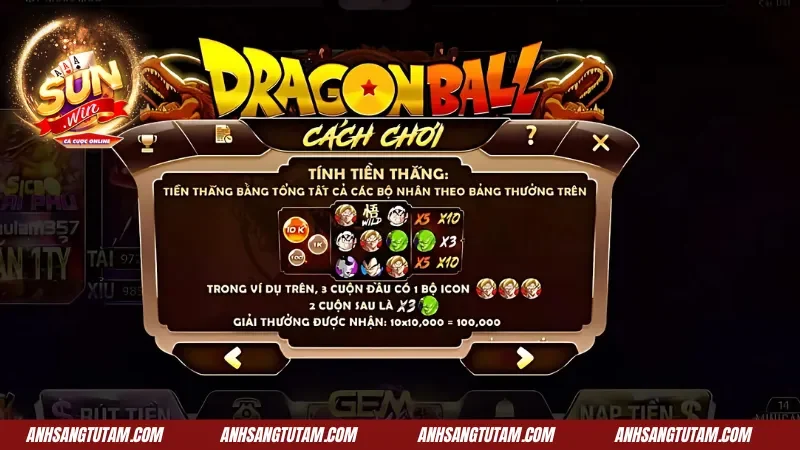Dragon Ball Sunwin | Tận Hưởng Các Vòng Quay Hũ Đẳng Cấp 2 Tuân thủ cách đặt cược trong Dragon ball